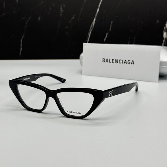 NEW BALENCIAGA BB0128O 001 CAT EYE BLACK WOMEN EYEGLASSES BALENCIAGA - Picture 2 of 10